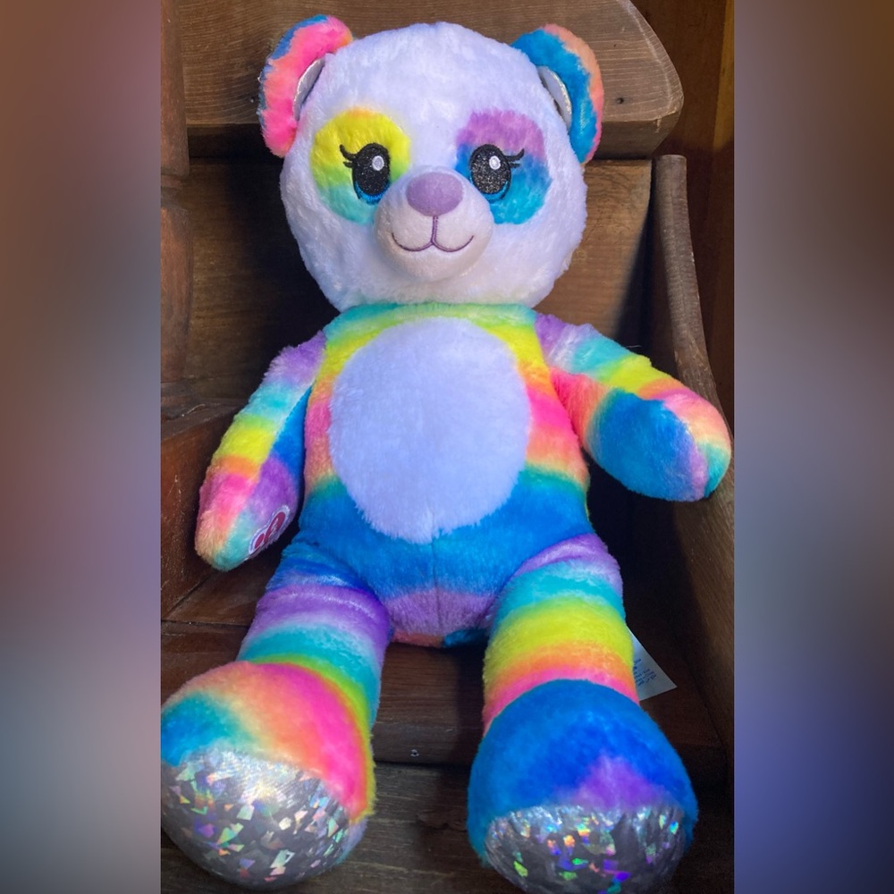 Build-A-Bear Colorful Rainbow Tye-dye Plush Bear